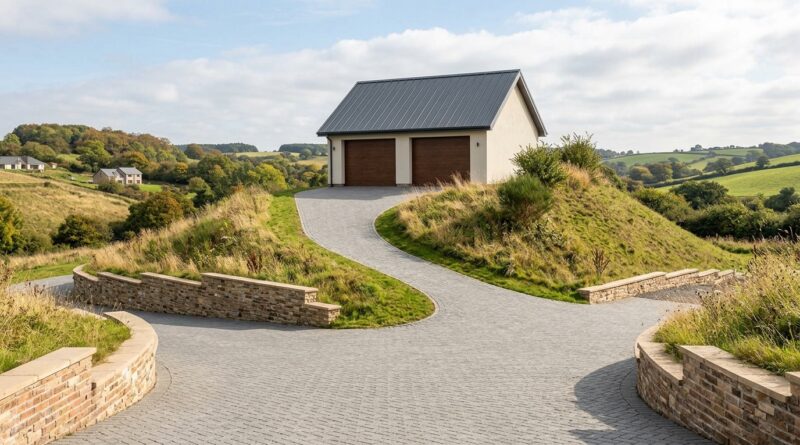Garage auf Hügel