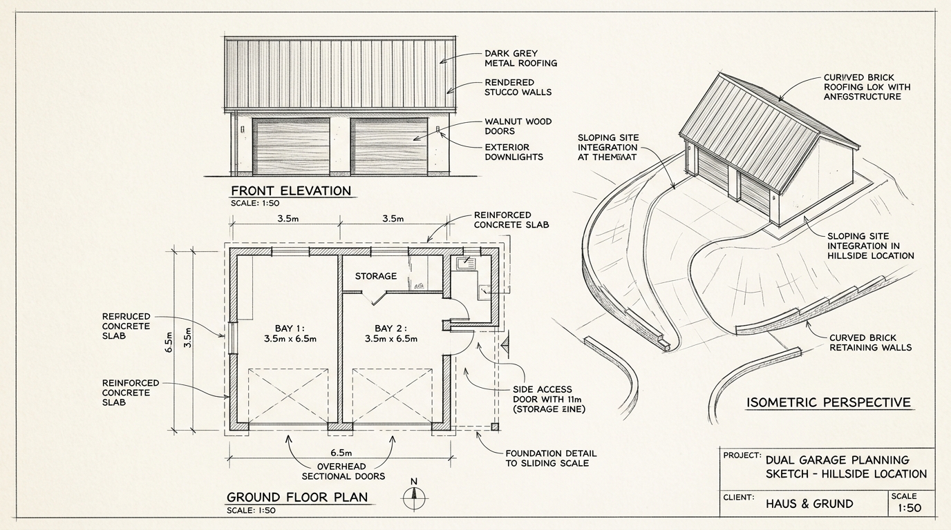 Skizze Garage
